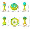 8/9pcs Colorful Cartoon Shape Sensory Toy Plastic Handbell Wave Drum Baby Rattle Toy  Newborn