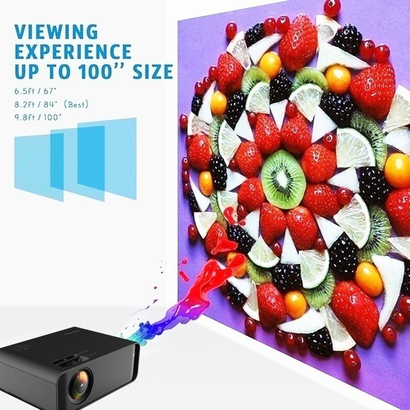 15000 люмен Android Full HD 1080P Портативный проектор для домашнего кинотеатра Портативный видеопроектор 200-дюймовый ЖК-экран Офисный проектор