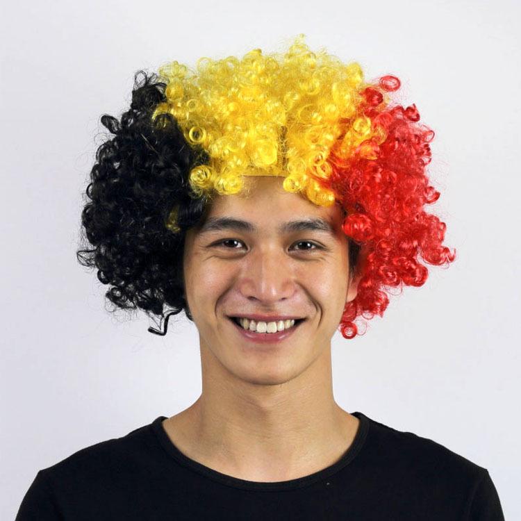 World Cup Party Wig – Colorful National Flag Hairpiece for Football Fans, Carnival & Festivals (Reusable, Hypoallergenic)