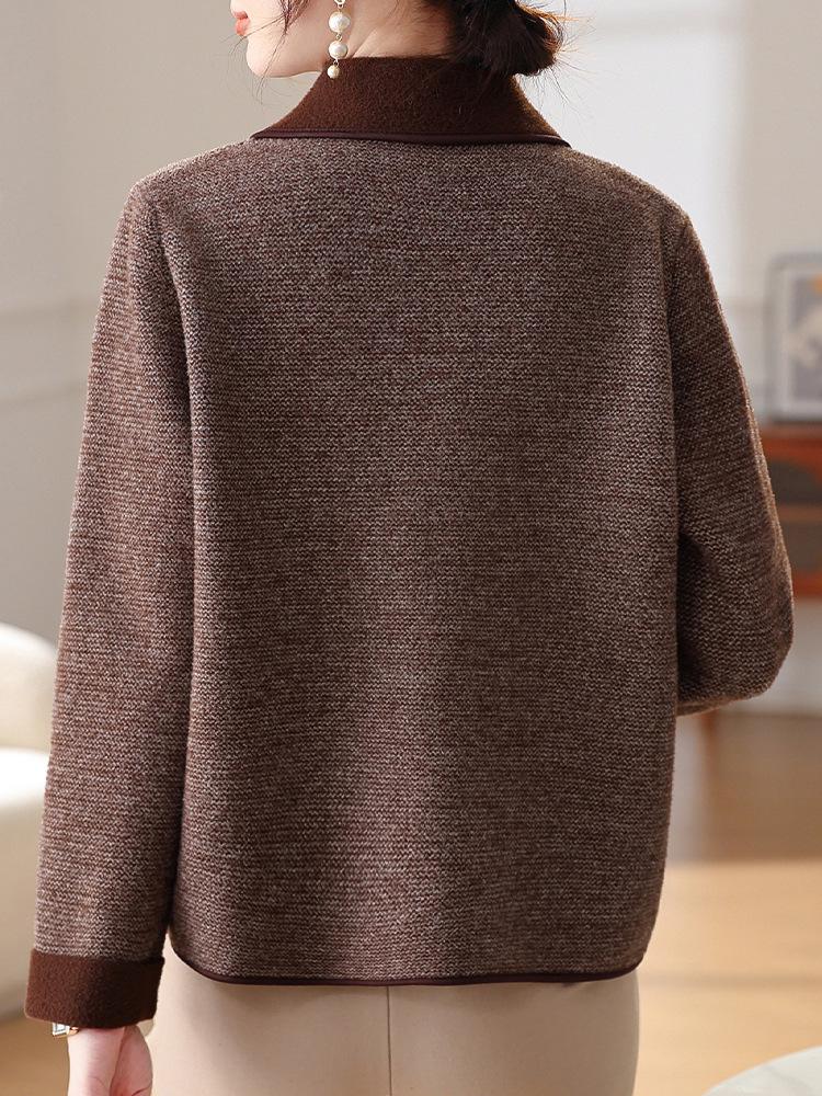 Стильный осенний вязаный кардиган для женщин среднего и пожилого возраста - Коллекция 2025