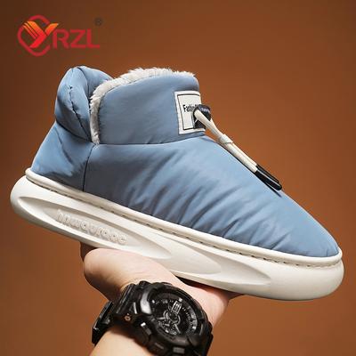 YRZL хлопковые тапочки мужские зимние пары для дома и улицы теплые плюшевые домашние туфли с каблуком мужские пушистые женские ботильоны на платформе