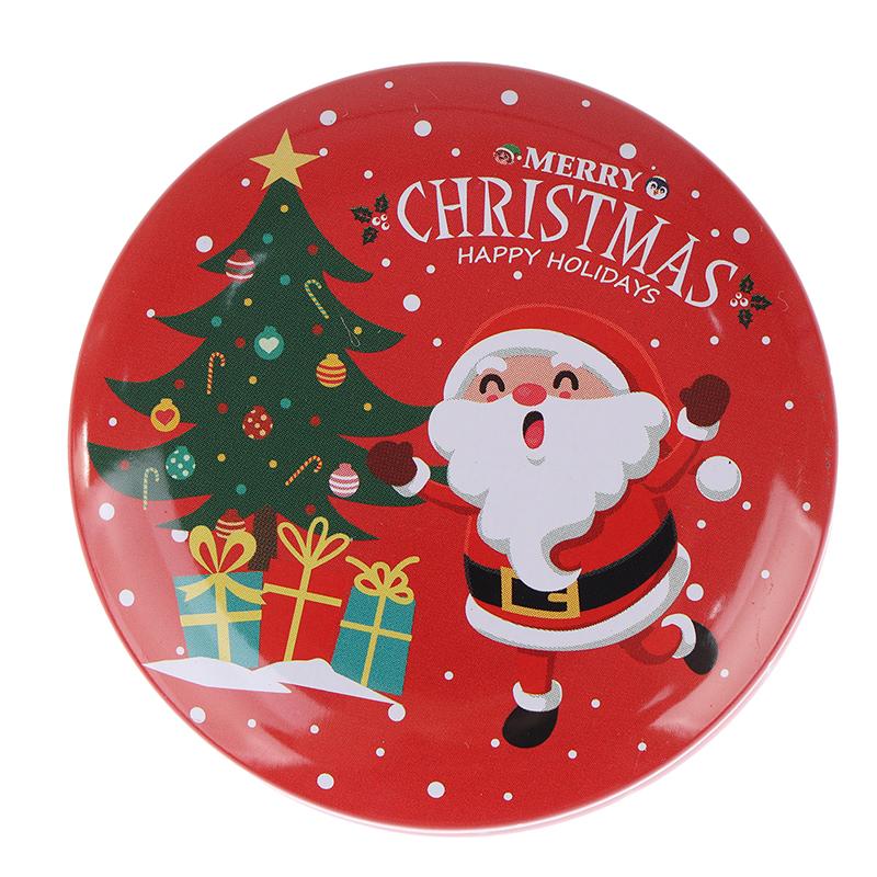 1Pcs Christmas Gift Box Metal Tin Candy Cookie Packaging Box Containers Kids New Year Gift Decor Xmas Party Supplies Navidad