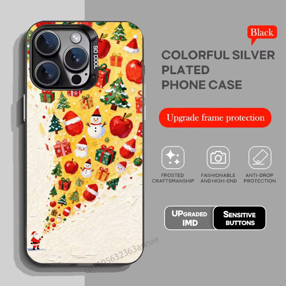 Cartoon Christmas Style Phone Case for iPhone 15 16 Pro Max Air SE 11 13 Pro 14 Plus 12 11Pro 15Pro Max 16e Cover