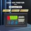 12V Car Voltmeter Dual USB Output Battery Capacity Indicator 5V 2A Power Tester for Truck Motorcycle Lithium Lead Acid Battery