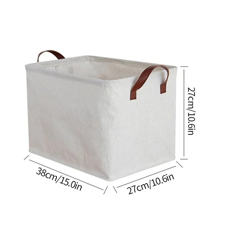 Cotton Linen Dirty Clothes Laundry Basket Collapsible Laundry Hamper Toy Storage Household Sundries Storage Basket with Handle