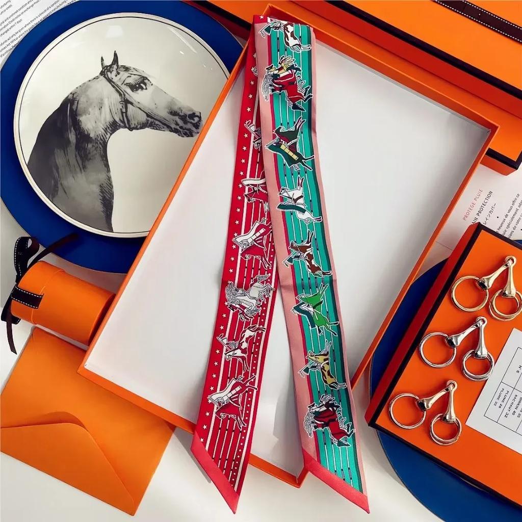 100% Mulberry Silk Ribbon Long Hair Bows Scarf Headscarf Fashion Hair Ties Ribbons Multifunctional Headband Bandana Hair