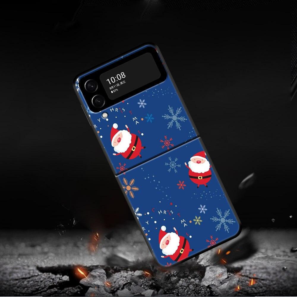 Счастливого Рождества Снеговик Чехол для телефона для Samsung Galaxy Z Flip Z Flip3 5G Z Flip4 Твердый ПК Матовый чехол