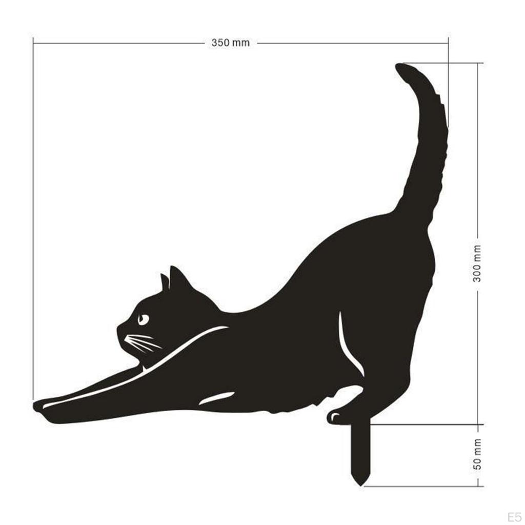 Черная кошка кол садовая статуя декор любителей подарки из нержавеющей стали и газон для