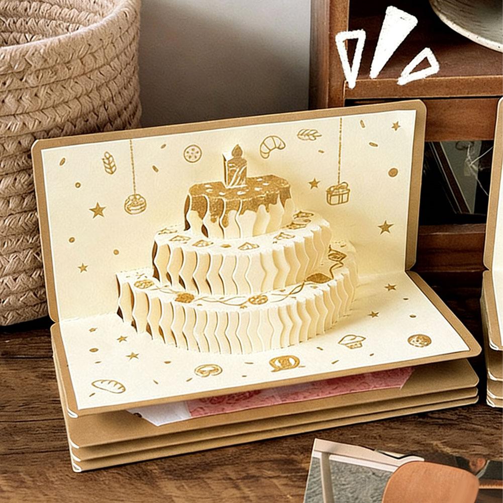 Festive Best Wishes Foldable 3D Red Envelope Greeting Card Multiple Card Slots Lucky Money Pocket For Birthday Chinese New Year