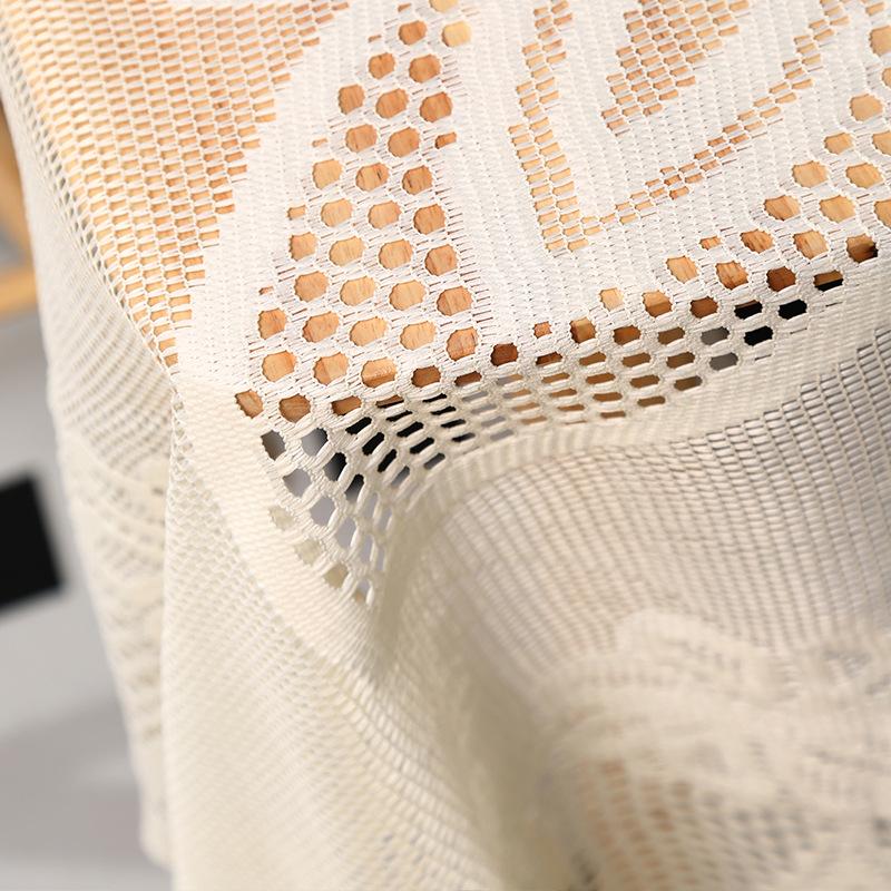 Элегантная кружевная скатерть прямоугольная, полиэстеровая французская романтическая трикотажная ткань, покрытие для стола, машинная ажурная конструкция, украшение для домашнего обеденного стола