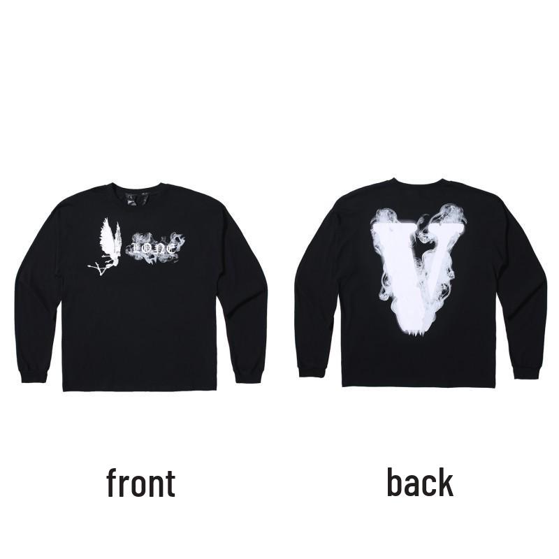 Унисекс худи VLONE с большим V и длинным рукавом - Модный стиль, вдохновленный Ван Ибо