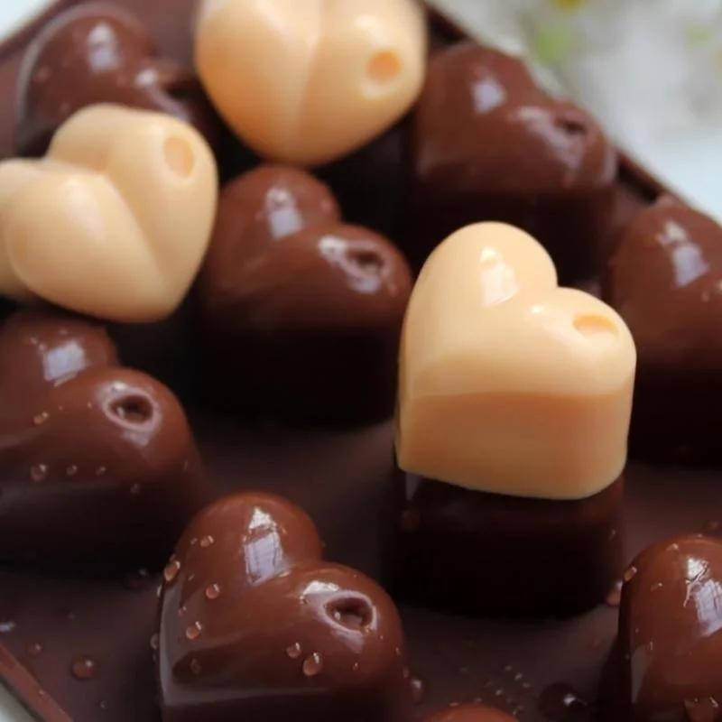 15 Holes Handmade Creative Chocolate Mold Silicone Cake Baking Heart Shape Pan Mould Chocolate Cupcake Muffin Bakeware Tools