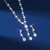 Korean Version of Super Flash Rhinestone Necklace Earrings, Full Diamond Necklace Dress Accessories