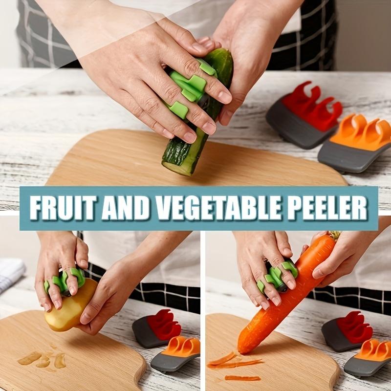1/2pcs Stainless Steel Handheld Vegetable Peeler with Rubber Finger Grips Multifunctional Kitchen Tool Accessory Peeler