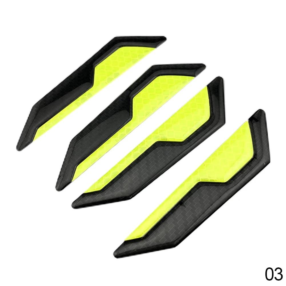 4PCS Car Door Anti-Collision Strip Body Stickers Reflective Warning Stickers Decorative Scratch-Resistant Modified Universal