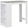VidaXL Bar Table with Shelf White 110x50x103 Cm