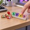 Clicky Button Stress Toy Christmas Mechanical Keyboard Fidget Keychain, Push Relief Tactile Feedback Tool with Reindeer Bell Charm, Backpack Accessory