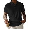 Мужские летние однотонные топы с воротником на пуговицах и коротким рукавом, мужские свободные спортивные повседневные топы