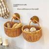 Boho Chic Wall Hanging Basket Handcrafted for Kitchen Storage and Ginger Holder