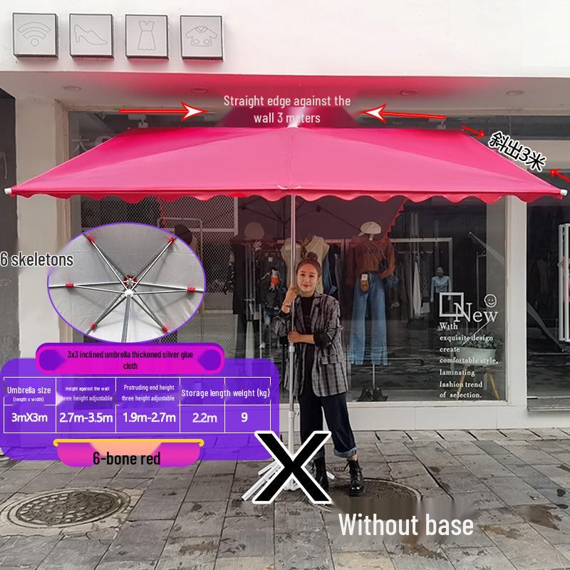 Складной уличный коммерческий солнцезащитный зонт с наклоном и козырьком