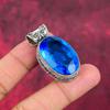 Blue Topaz Jewelry, 925 Solid Sterling Silver Gemstone Pendant Jewelry, Handmade Pendant, For Thanksgiving