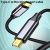 Type C To Mini DP Display Port Thunderbolt Video Mini DP Cable 4K@60Hz Compatible with MacBook Pro MacBook Air More USB C Device