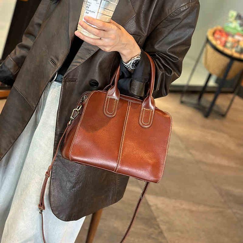 Женская сумка большой вместимости Crossbody Bag Premium Premium Layer Натуральная кожа