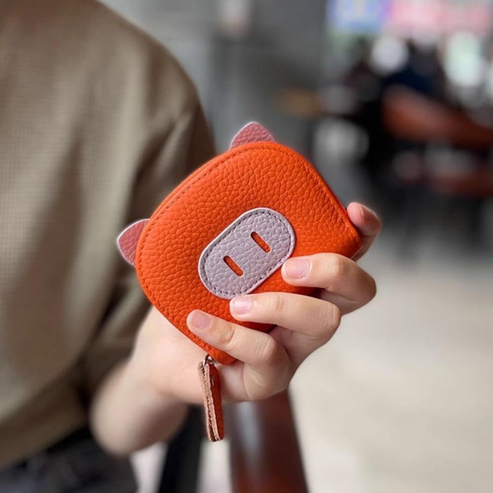 Милый кошелек-поросенок из ПУ кожи, мини-кошелек для монет, простой кошелек для монет