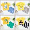 2023 Summer Cotton Children's Short Sleeve T-shirt Set Baby Short Sleeve Shorts Two-piece Set