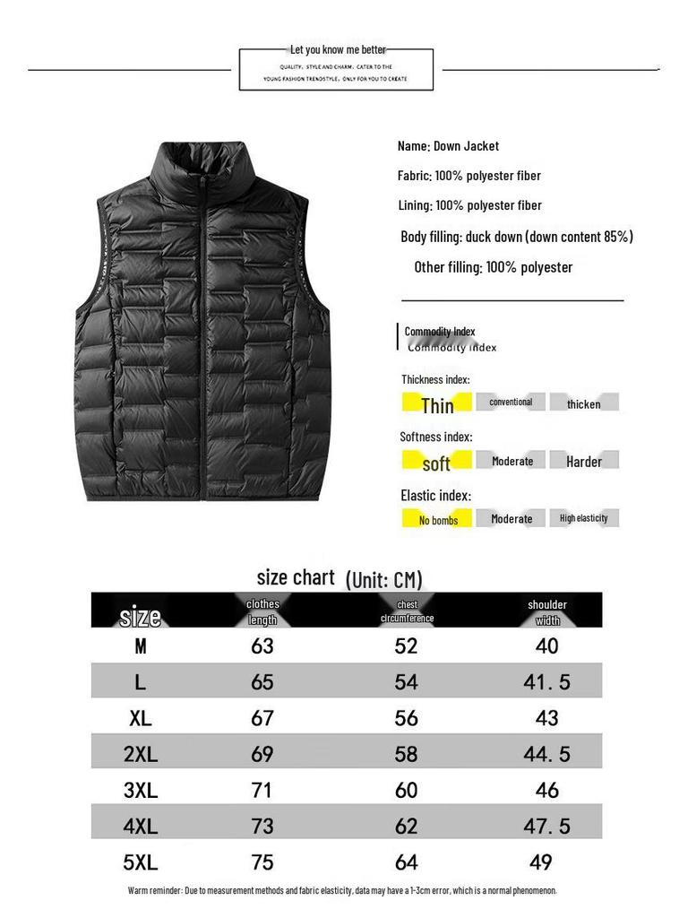 Pierre Cardin Men's Autumn/Winter Plus Size Down Vest