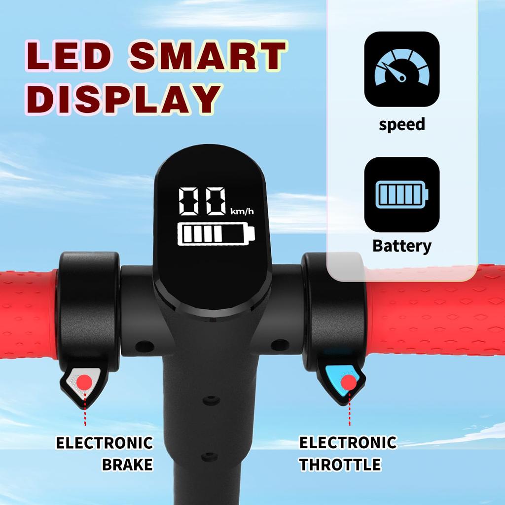 Складной электрический самокат, Детский электросамокат, 350 Вт, Двойной тормоз, Максимальная скорость 14 км/ч, для детей 6-12 лет
