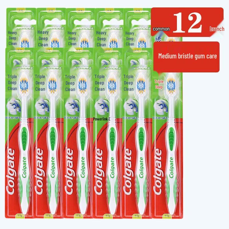 Colgate Зубная щетка Triple Clean со средней жесткостью щетины - Упаковка 12 штук