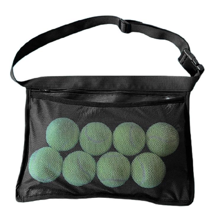 Tennis Ball Holder Adjustable Mesh Bag Waist Pouch Tennis Balls Carrying Bag