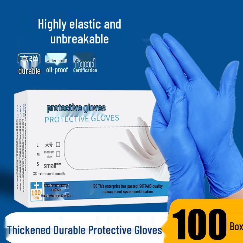 Waterproof Disposable Nitrile Gloves - Food Grade, Cleaning, Industrial Protection.