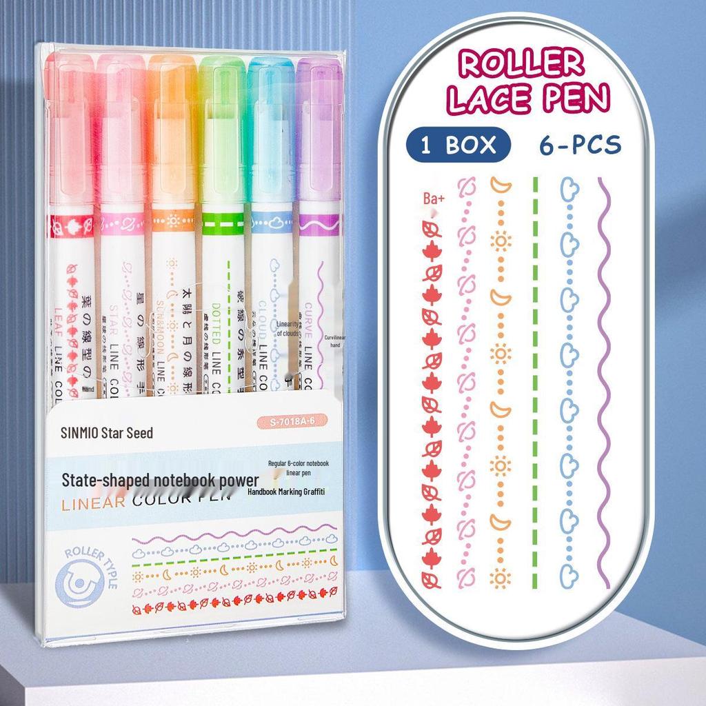 Star Seed Double-Ended Quick-Drying Color Pen Set - 8 Colors for Creative Journaling & Flower Outlines