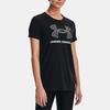 Under Armour Однотонная футболка с круглым вырезом и коротким рукавом с принтом логотипа в виде буквы, женские топы, цвет черный 1356305-003