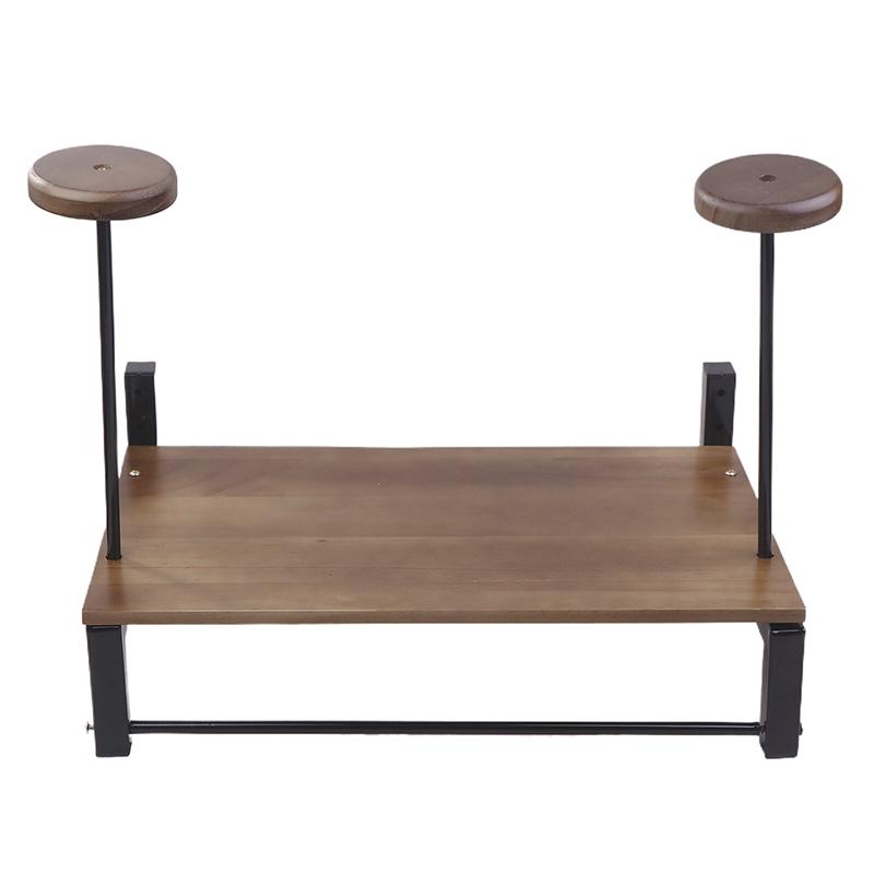 Деревянная стойка для мотоциклетного шлема с полкой, настенная стойка для демонстрации шлемов, совместимая со шлемами - вмещает 2 шлема