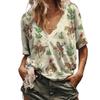 Fashion T-shirts For Women Summer Y2k Woman Tops 3d Animal Printed V-neck Short Sleeve Tees 2023 New Women‘s Oversize T-shirt