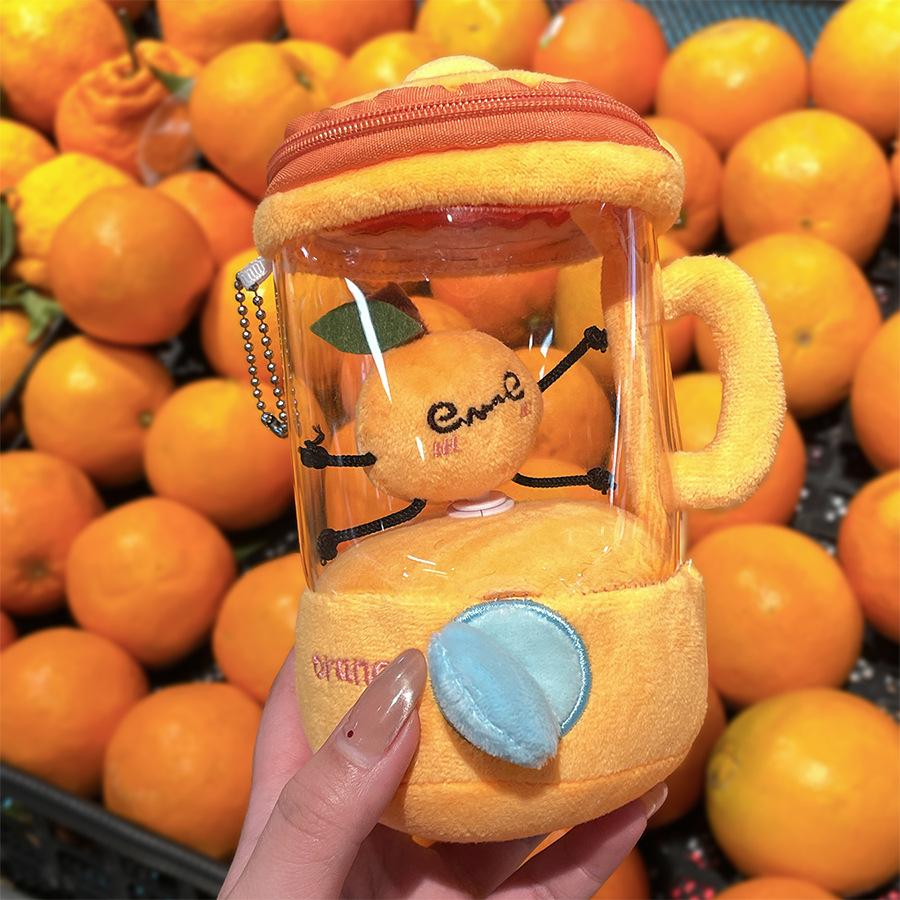 Fruit Juicer Doll Fun Drawstring Rotation Plush Toy Creative Doll Gift Fun Drawstring Rotating Plush Toy Keyring Interactive Toy