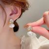 Серьги-клипсы Mapei с цирконом в форме ромба и жемчугом, диск-спираль от комаров без проколов ушей, высококлассный стиль, нишевая мода, серьги с темпераментом в стиле легкой роскоши