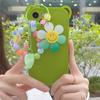 Корейский милый 3d медвежьи уши брелок с подсолнечником, мягкий чехол для Iphone 14 13 12 11 Pro Xs Max X Xr 7 8 Plus противоударный чехол с рисунком