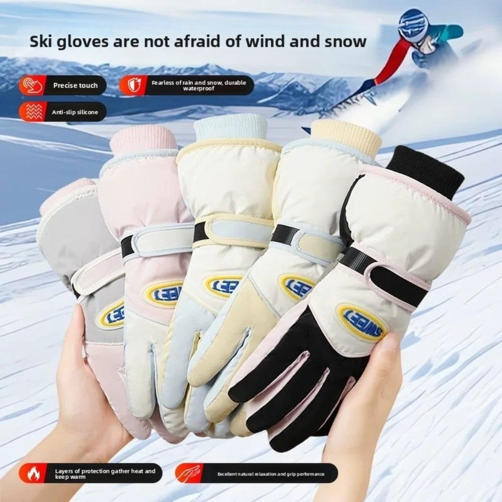 Keep Warm Skiing Gloves Windproof Cycling Mittens Soft Snowboard Gloves  Hiking