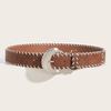 Korean Style Pu Leather Belt For Women With Vintage Handcrafted Rope Detailing For Daily Use