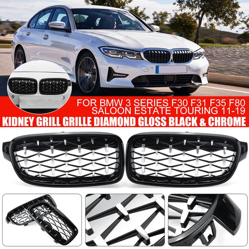 Пара передних решеток радиатора в стиле Diamond для BMW 3 серии F30 F31 F35 F80 Седан Универсал 2011- Гоночные решетки