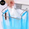 Stainless Steel Trash Bag Holder Wipers Rack Kitchen Cupboard Hanger Shelf Door Rack