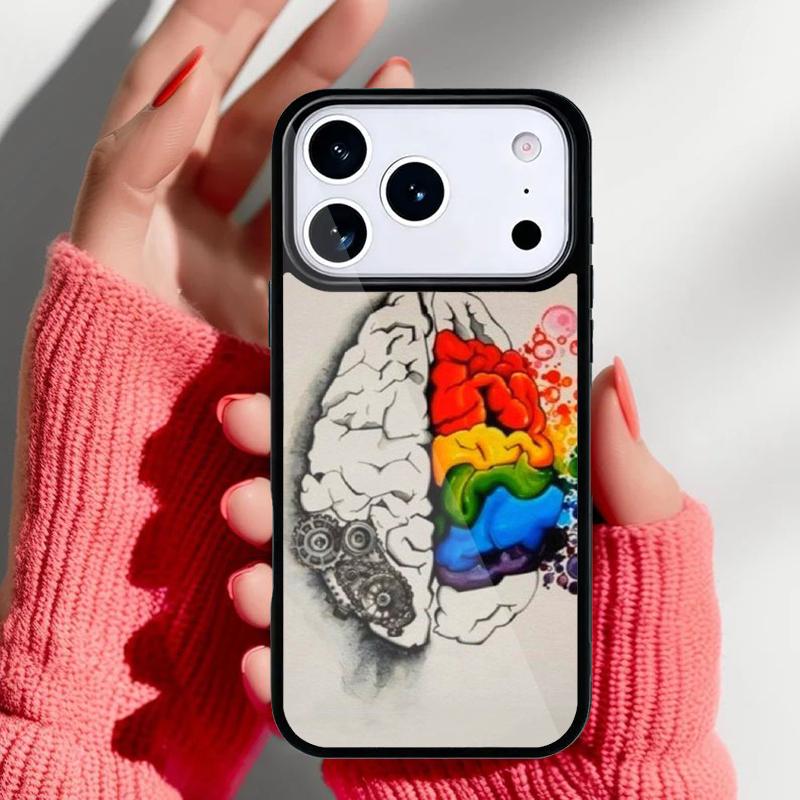 Чехол для телефона с изображением человеческого мозга для iPhone 17 16 15 14 13 Pro Max Задняя крышка для 12 11 Pro Coque