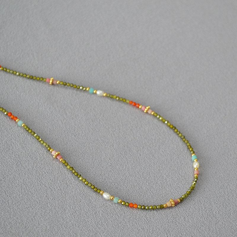 Нишевый дизайн ретро полупрозрачная текстура циркон жемчуг бисер простой темперамент чрезвычайно изящное ожерелье ключица цепочка для женщин