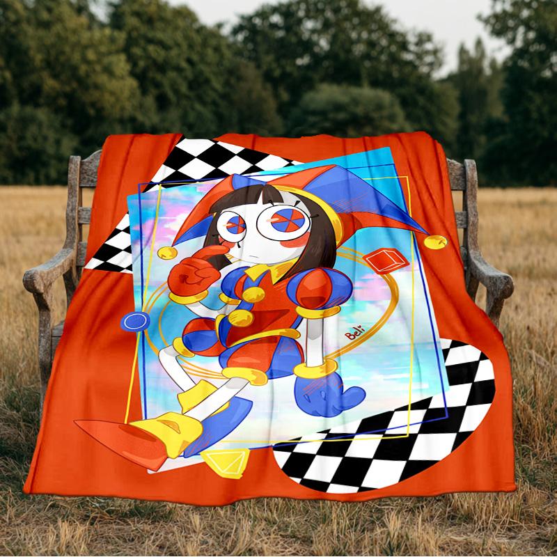 Digital Circus Adventure Blanket Flannel Throw for Sofa, Indoor, Camping, Living Room, Office, Chair, And Bed Soft Birthday Gift