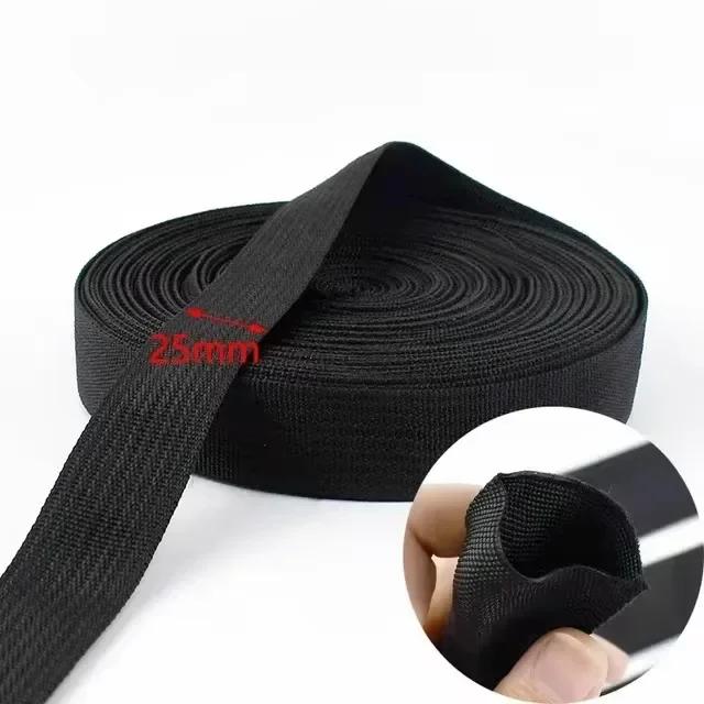 5/10 м 20-50 мм Черные нейлоновые стропы 1,6 мм толщиной Полая трубчатая лента Декоративная лента для одежды Аксессуары для шитья своими руками