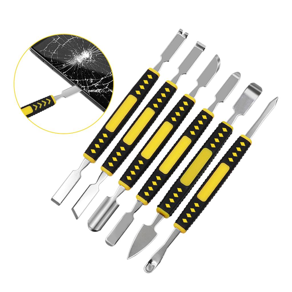 6pcs Metal Crowbar Kit Prying Opening Repair Tool Tablet Computer Opening Tool Small Metal Spudger Excellent for Opening